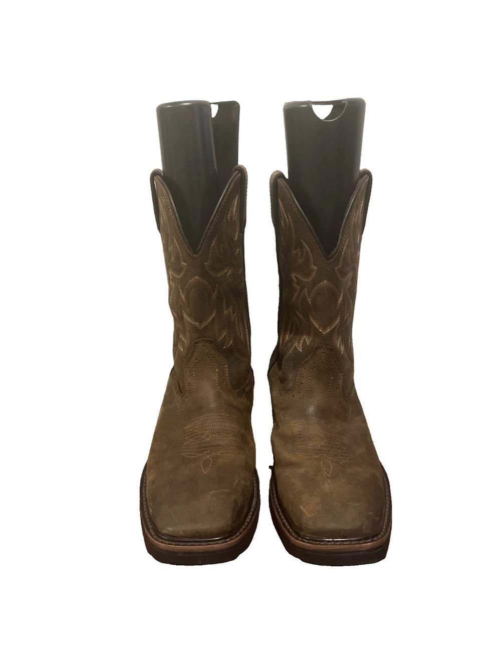 Wolverine steel toe Brown Leather Western Wellington work boots Sz 11M